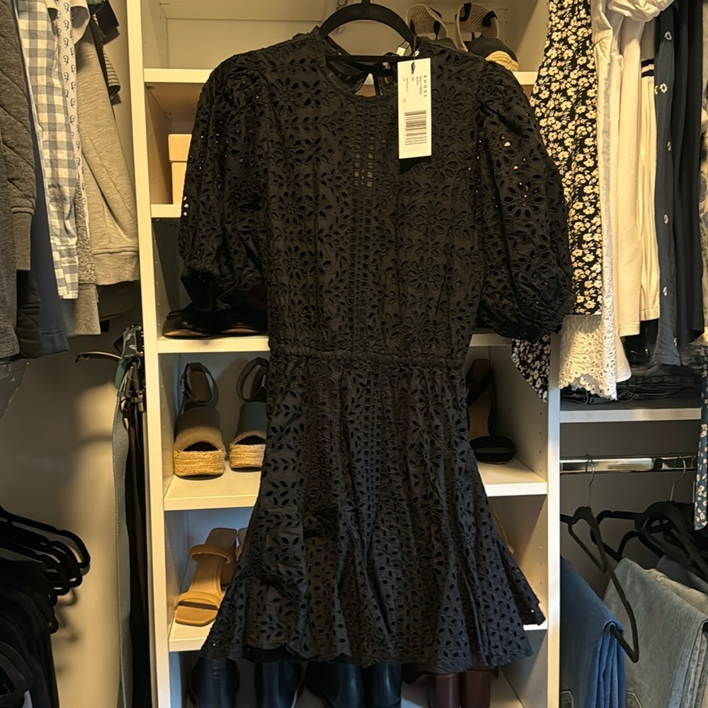 Rhode Molly dress in black eyelet. Size XS NWT!